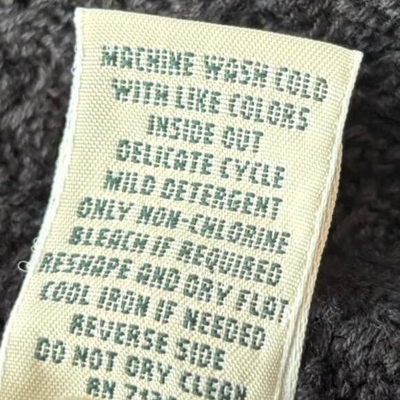 NEW LL Bean Size XL Cardigan Sweater Basketweave Black 100% Cotton - Picture 6 of 6